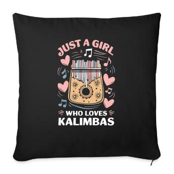 Idiophon Kalimba Geschenk - Sofakissenbezug 45 x 45 cm - Schwarz - Vorne