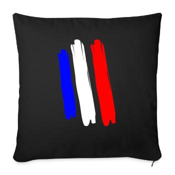 France France Statement lettering with flag - Sofa pillowcase 17,3'' x 17,3'' (45 x 45 cm) - black - Front