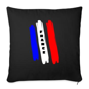 France France Statement lettering with flag - Sofa pillowcase 17,3'' x 17,3'' (45 x 45 cm) - black - Front
