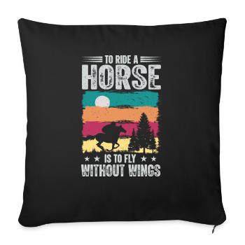Horse Lover Horse Riding Horses - Sofa pillowcase 17,3'' x 17,3'' (45 x 45 cm) - black - Front