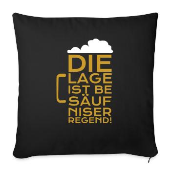 Bier Die Lage ist besäufniserregend - Sofakissenbezug 45 x 45 cm - Schwarz - Vorne