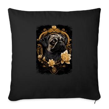 Petit carlin - Housse de coussin décorative 45 x 45 cm - noir - Devant