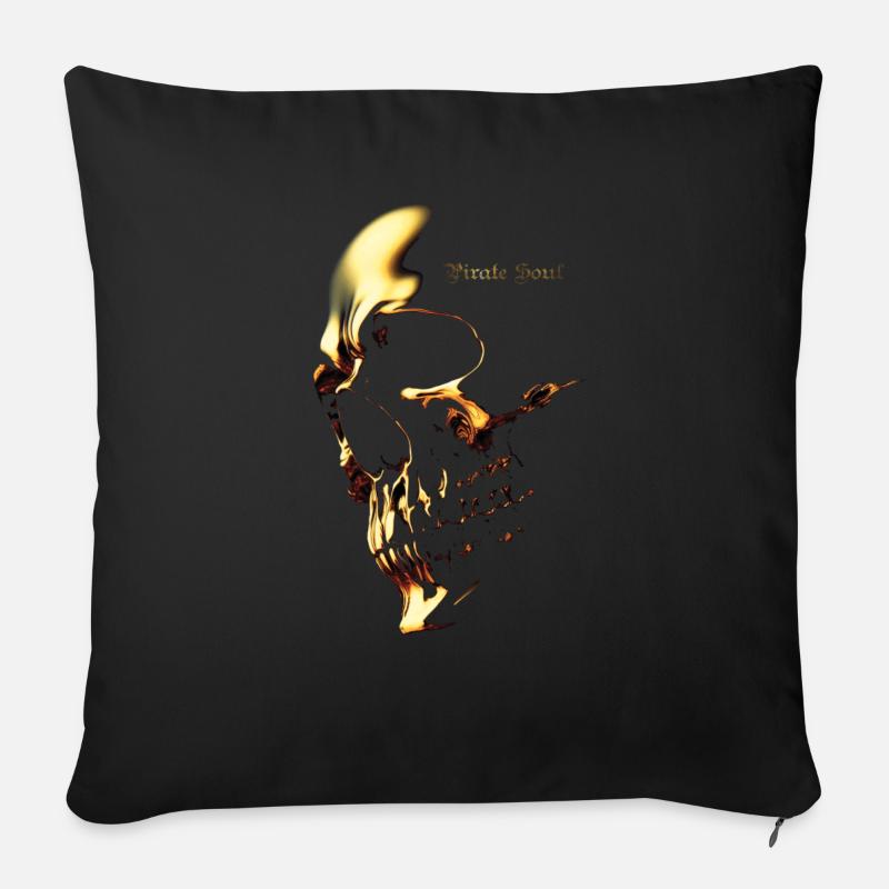 goldskull - Housse de coussin décorative 45 x 45 cm - noir