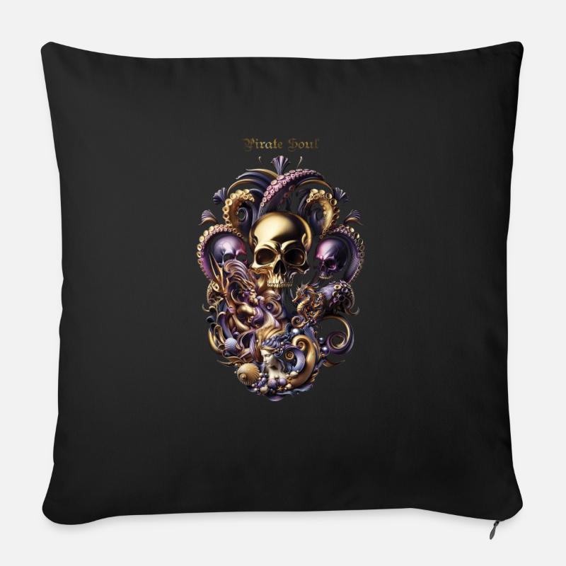 poseidon - Housse de coussin décorative 45 x 45 cm - noir