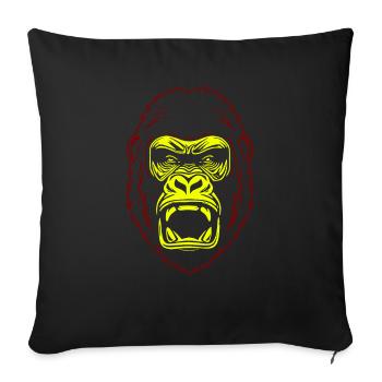 Human Monkey - Gorilla - Sofa pillowcase 17,3'' x 17,3'' (45 x 45 cm) - black - Front