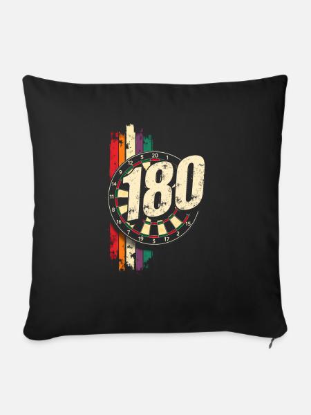 Darts 180 Dartboard Triple Dart Dartpfeil - Sofakissenbezug 45 x 45 cm - Schwarz