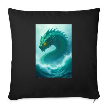 Énorme serpent encerclant le monstre de Midgard - Housse de coussin décorative 45 x 45 cm - noir - Devant