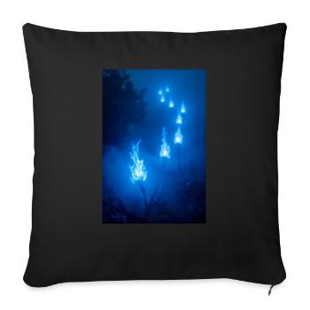 Hitodama Ethereal, flickering soul lights drifting - Sofa pillowcase 17,3'' x 17,3'' (45 x 45 cm) - black - Front