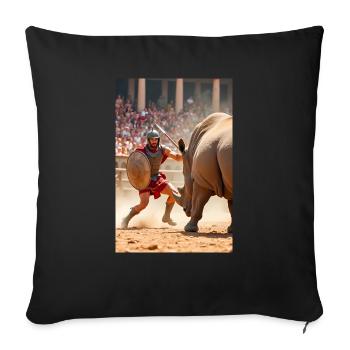 Stahl trifft Horn, slawischer Sturm stoppt römischen Donner - Sofakissenbezug 45 x 45 cm - Schwarz - Vorne