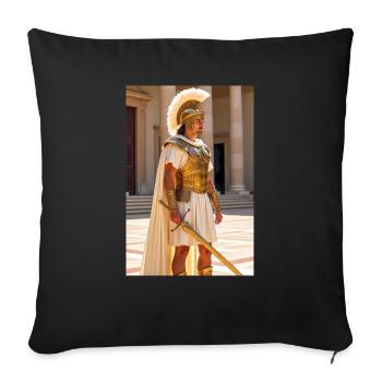 Alambics de garde en or blanc, le givre slave voile le - Housse de coussin décorative 45 x 45 cm - noir - Devant