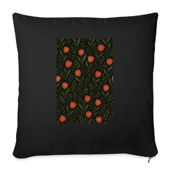 Motif Tulipe - Housse de coussin décorative 45 x 45 cm - noir - Devant