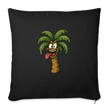 Verrückte Palme - Sofakissenbezug 45 x 45 cm - Schwarz - Vorne