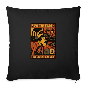 Unsere Erde - Sofakissenbezug 45 x 45 cm - Schwarz - Vorne