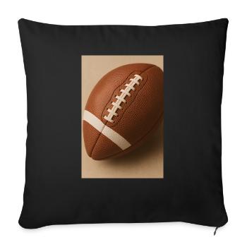 Sports - Rugby, ballon - Housse de coussin décorative 45 x 45 cm - noir - Devant