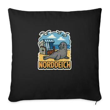 Norddeich - Sofakissenbezug 45 x 45 cm - Schwarz - Vorne