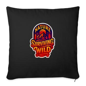 Nature Grit: Endure | Adapt | Rise - Sofa pillowcase 17,3'' x 17,3'' (45 x 45 cm) - black - Front