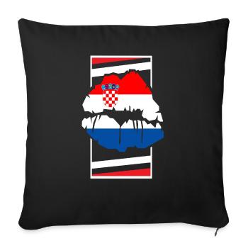 Croatia - Sofa pillowcase 17,3'' x 17,3'' (45 x 45 cm) - black - Front