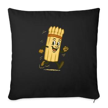 Spargel - Sofakissenbezug 45 x 45 cm - Schwarz - Vorne