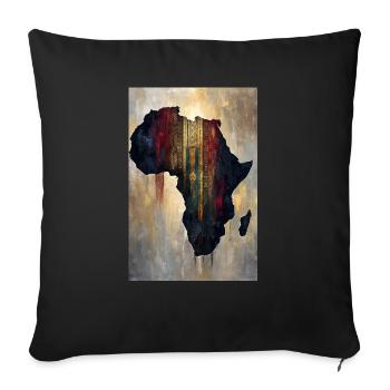 Africa Map Tribal Art Print - Sofa pillowcase 17,3'' x 17,3'' (45 x 45 cm) - black - Front