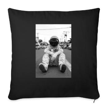 Astronaute perdu sur Terre - Housse de coussin décorative 45 x 45 cm - noir - Devant