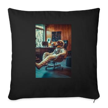 Chill Astronaut in Office - Sofa pillowcase 17,3'' x 17,3'' (45 x 45 cm) - black - Front