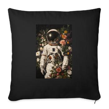 Explorateur de floraison cosmique - Housse de coussin décorative 45 x 45 cm - noir - Devant