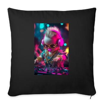DJ Baby Droppin' Beats - Sofakissenbezug 45 x 45 cm - Schwarz - Vorne
