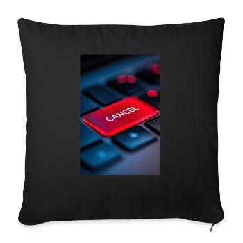 Red Cancel Key Highlight - Sofa pillowcase 17,3'' x 17,3'' (45 x 45 cm) - black - Front