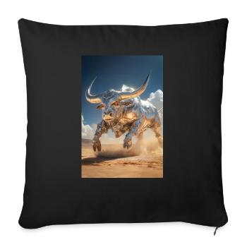 Chrome Bull Power Charge - Sofa pillowcase 17,3'' x 17,3'' (45 x 45 cm) - black - Front