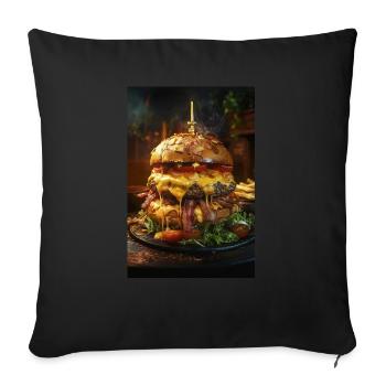 Epic Bacon Cheese Burger Stack - Housse de coussin décorative 45 x 45 cm - noir - Devant