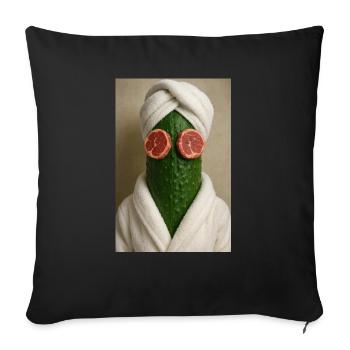 Cucumber Spa Day Gone Wrong - Sofa pillowcase 17,3'' x 17,3'' (45 x 45 cm) - black - Front