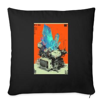 Retro Tech Crystal Fusion - Sofa pillowcase 17,3'' x 17,3'' (45 x 45 cm) - black - Front