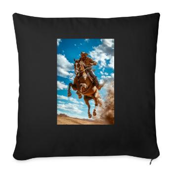 Epic Cowboy Jump - Sofa pillowcase 17,3'' x 17,3'' (45 x 45 cm) - black - Front