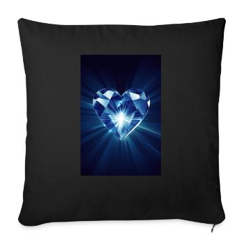 Shining Diamond Heart - Sofa pillowcase 17,3'' x 17,3'' (45 x 45 cm) - black - Front