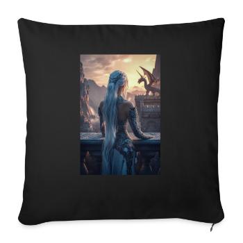 Dragon Queen at Sunset - Sofa pillowcase 17,3'' x 17,3'' (45 x 45 cm) - black - Front
