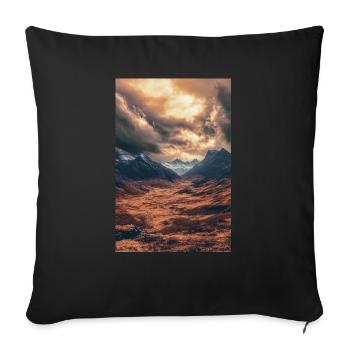 Epic Sunset Over Highland Valley - Sofa pillowcase 17,3'' x 17,3'' (45 x 45 cm) - black - Front