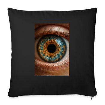 Fiery Blue Iris Close-Up - Sofa pillowcase 17,3'' x 17,3'' (45 x 45 cm) - black - Front