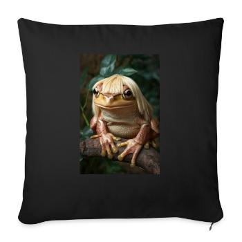Fabulous Frog Princess - Sofa pillowcase 17,3'' x 17,3'' (45 x 45 cm) - black - Front