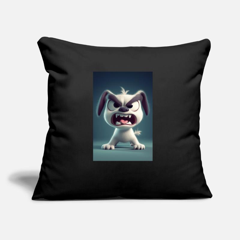 Grumpy Cartoon Dog Rage Mode Sofa pillowcase 17,3'' x 17,3'' (45 x 45 cm)