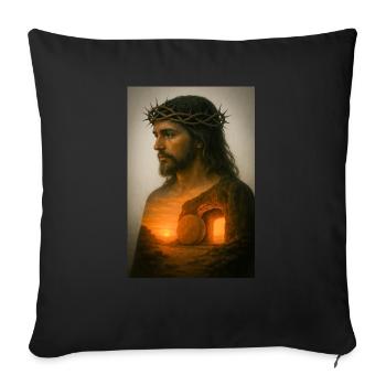 Sauveur ressuscité à l’aube - Housse de coussin décorative 45 x 45 cm - noir - Devant