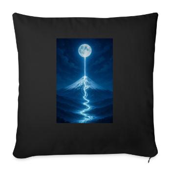 Der Mondfluss fließt hinunter - Sofakissenbezug 45 x 45 cm - Schwarz - Vorne