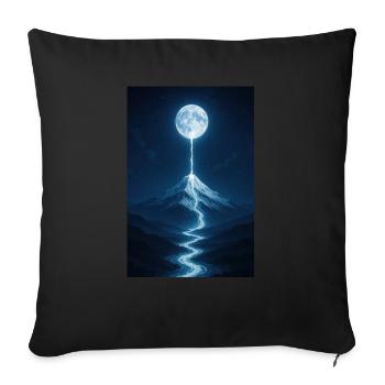 Fleuve de lumière de la lune - Housse de coussin décorative 45 x 45 cm - noir - Devant
