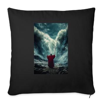 Séparer la mer avec la puissance - Housse de coussin décorative 45 x 45 cm - noir - Devant