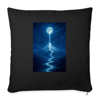 Rivière au clair de lune vue du ciel - Housse de coussin décorative 45 x 45 cm - noir - Devant
