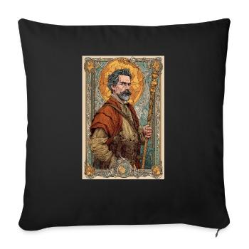 Steampunk Explorer Portrait - Sofa pillowcase 17,3'' x 17,3'' (45 x 45 cm) - black - Front