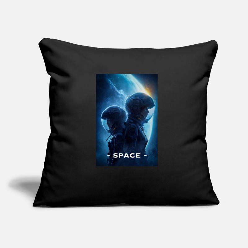 Astronautes dans l’espace lointain Housse de coussin décorative 45 x 45 cm