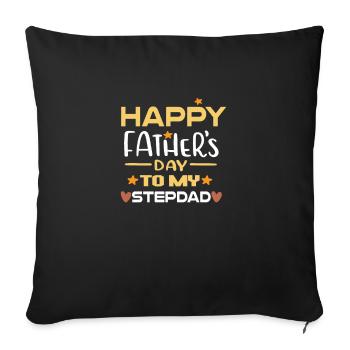 bonne fête des pères à mon beau-père - Housse de coussin décorative 45 x 45 cm - noir - Devant
