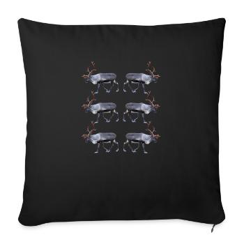 Restes de jeu de taureau en style naturel - Housse de coussin décorative 45 x 45 cm - noir - Devant