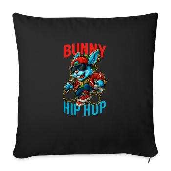 Cool Hip Hop Bunny DJ Rap Style - Sofa pillowcase 17,3'' x 17,3'' (45 x 45 cm) - black - Front