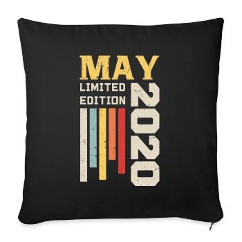 May 2020 - Birthday gift born in May 2020 May - Sofa pillowcase 17,3'' x 17,3'' (45 x 45 cm) - black - Front